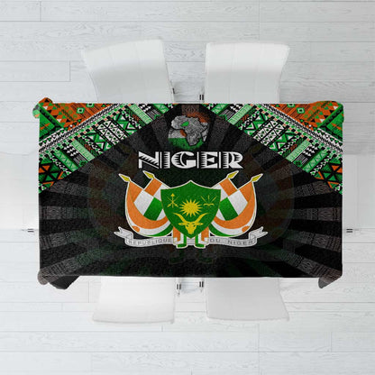 Niger Roots Tablecloth African Pride in Fingerprint and Tribal Colors