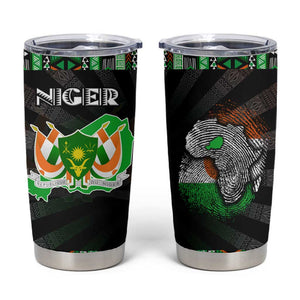 Niger Roots Tumbler Cup African Pride in Fingerprint and Tribal Colors
