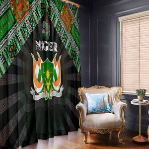 Niger Roots Window Curtain African Pride in Fingerprint and Tribal Colors