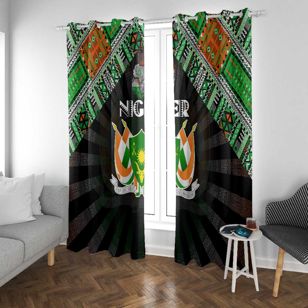 Niger Roots Window Curtain African Pride in Fingerprint and Tribal Colors