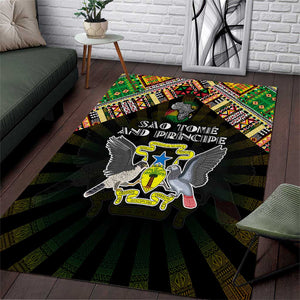 Sao Tome and Principe Roots Area Rug African Pride in Fingerprint and Tribal Colors