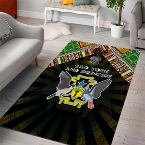 Sao Tome and Principe Roots Area Rug African Pride in Fingerprint and Tribal Colors