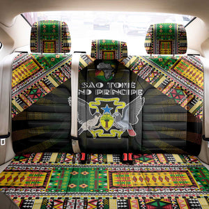 Sao Tome and Principe Roots Back Car Seat Cover African Pride in Fingerprint and Tribal Colors
