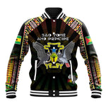 Personalized Sao Tome and Principe Roots Baseball Jacket African Pride in Fingerprint and Tribal Colors