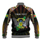 Personalized Sao Tome and Principe Roots Baseball Jacket African Pride in Fingerprint and Tribal Colors