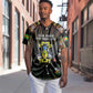 Personalized Sao Tome and Principe Roots Baseball Jersey African Pride in Fingerprint and Tribal Colors