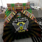 Sao Tome and Principe Roots Bedding Set African Pride in Fingerprint and Tribal Colors