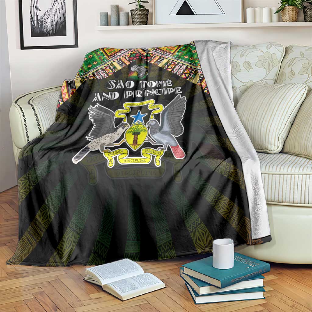 Sao Tome and Principe Roots Blanket African Pride in Fingerprint and Tribal Colors