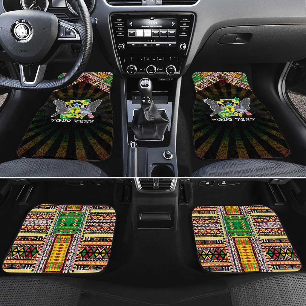 Sao Tome and Principe Roots Car Mats African Pride in Fingerprint and Tribal Colors