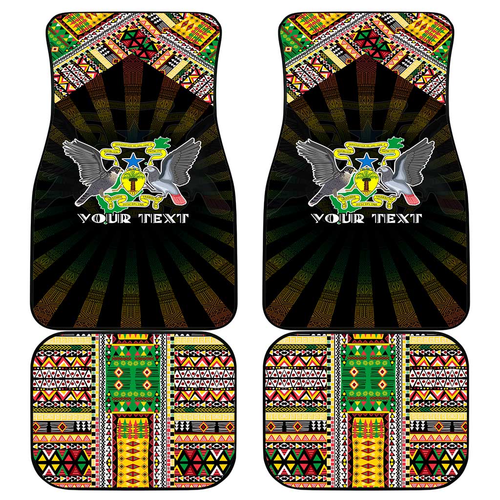 Sao Tome and Principe Roots Car Mats African Pride in Fingerprint and Tribal Colors