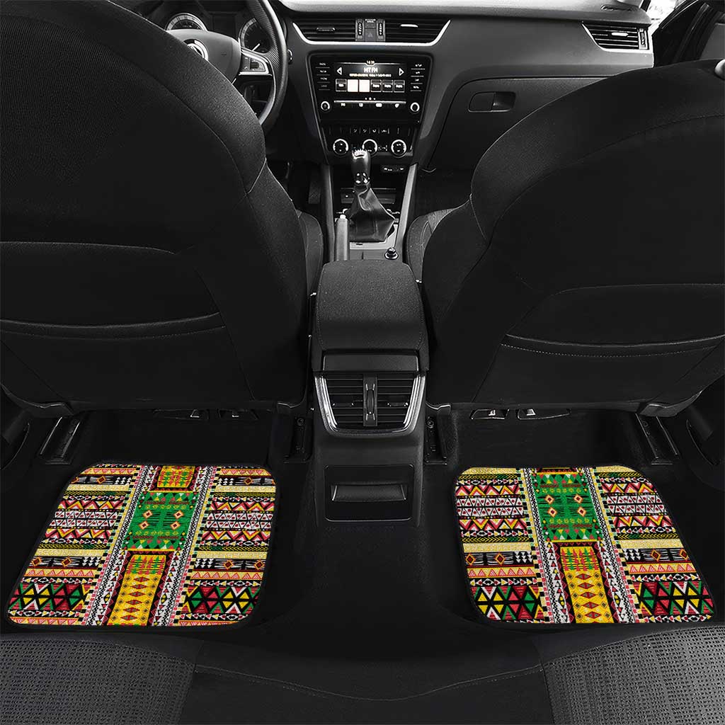 Sao Tome and Principe Roots Car Mats African Pride in Fingerprint and Tribal Colors