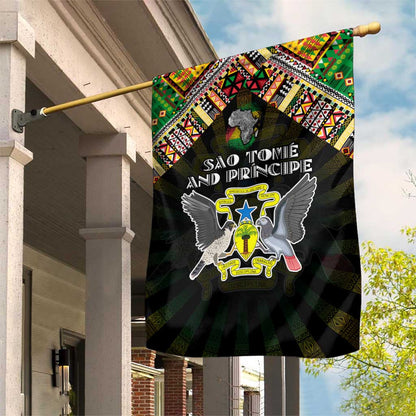 Sao Tome and Principe Roots Garden Flag African Pride in Fingerprint and Tribal Colors