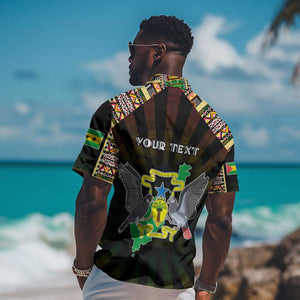 Personalized Sao Tome and Principe Roots Hawaiian Shirt African Pride in Fingerprint and Tribal Colors