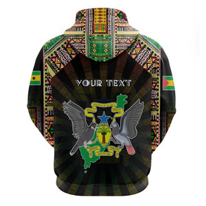 Personalized Sao Tome and Principe Roots Hoodie African Pride in Fingerprint and Tribal Colors