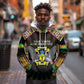 Personalized Sao Tome and Principe Roots Hoodie African Pride in Fingerprint and Tribal Colors