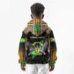 Personalized Sao Tome and Principe Roots Kid Hoodie African Pride in Fingerprint and Tribal Colors