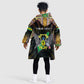 Personalized Sao Tome and Principe Roots Kid Wearable Blanket Hoodie African Pride in Fingerprint and Tribal Colors
