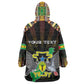Personalized Sao Tome and Principe Roots Kid Wearable Blanket Hoodie African Pride in Fingerprint and Tribal Colors
