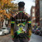 Personalized Sao Tome and Principe Roots Long Sleeve Shirt African Pride in Fingerprint and Tribal Colors
