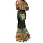 Personalized Sao Tome and Principe Roots Mermaid Dress African Pride in Fingerprint and Tribal Colors