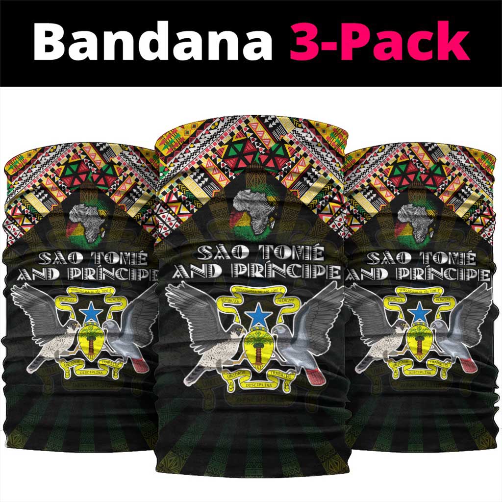 Sao Tome and Principe Roots Neck Gaiter African Pride in Fingerprint and Tribal Colors DT02