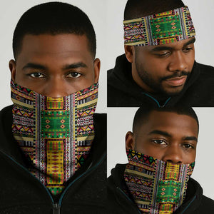 Sao Tome and Principe Roots Neck Gaiter African Pride in Fingerprint and Tribal Colors - African Pride