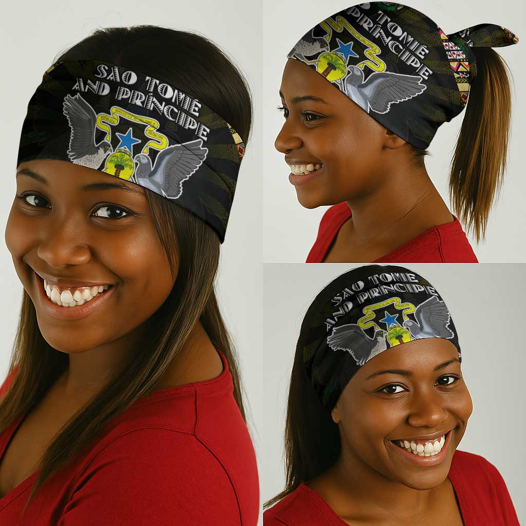 Sao Tome and Principe Roots Neck Gaiter African Pride in Fingerprint and Tribal Colors DT02