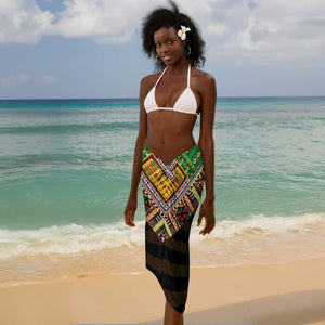 Sao Tome and Principe Roots Sarong African Pride in Fingerprint and Tribal Colors