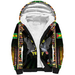Personalized Sao Tome and Principe Roots Sherpa Hoodie African Pride in Fingerprint and Tribal Colors