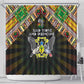 Sao Tome and Principe Roots Shower Curtain African Pride in Fingerprint and Tribal Colors