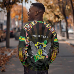 Personalized Sao Tome and Principe Roots Sweatshirt African Pride in Fingerprint and Tribal Colors