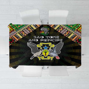 Sao Tome and Principe Roots Tablecloth African Pride in Fingerprint and Tribal Colors