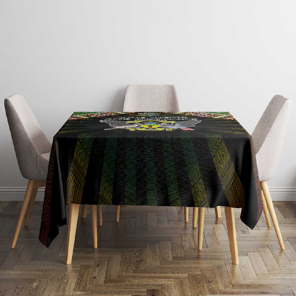 Sao Tome and Principe Roots Tablecloth African Pride in Fingerprint and Tribal Colors