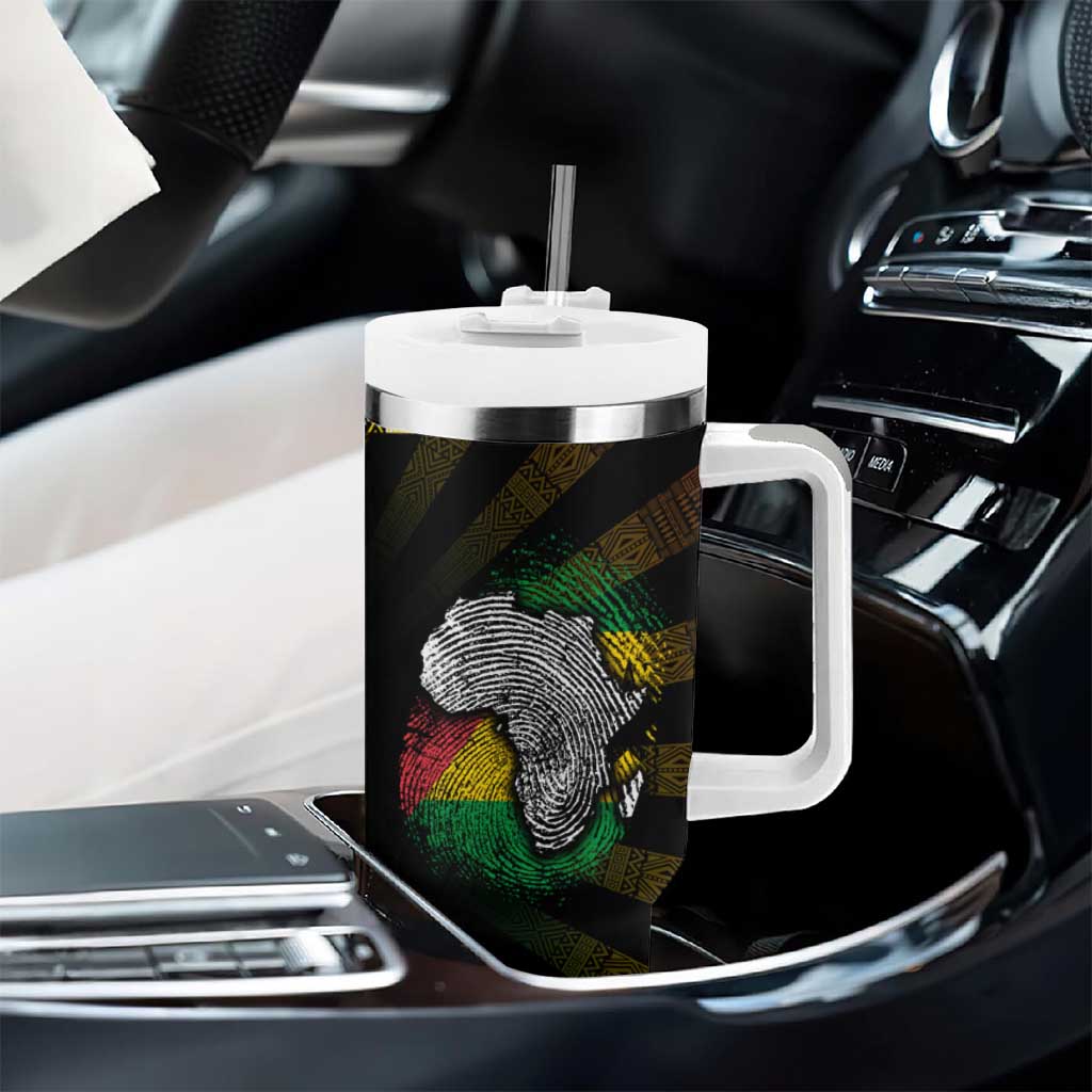 Sao Tome and Principe Roots Tumbler With Handle African Pride in Fingerprint and Tribal Colors