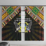 Sao Tome and Principe Roots Window Curtain African Pride in Fingerprint and Tribal Colors