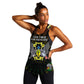 Personalized Sao Tome and Principe Roots Women Racerback Tank African Pride in Fingerprint and Tribal Colors