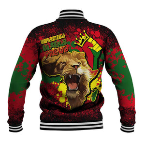 Unapologetically Black and Proud Baseball Jacket Africa Map with Lion DT02