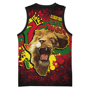 Unapologetically Black and Proud Basketball Jersey Africa Map with Lion - African Pride