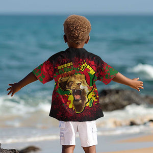 Unapologetically Black and Proud Kid Hawaiian Shirt Africa Map with Lion