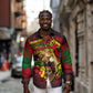 Unapologetically Black and Proud Long Sleeve Button Shirt Africa Map with Lion