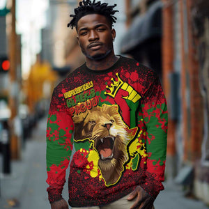 Unapologetically Black and Proud Long Sleeve Shirt Africa Map with Lion DT02