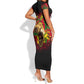 Unapologetically Black and Proud Short Sleeve Bodycon Dress Africa Map with Lion DT02