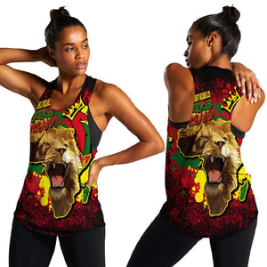 Unapologetically Black and Proud Women Racerback Tank Africa Map with Lion