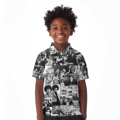 African Kid Polo Shirt Black Power Images