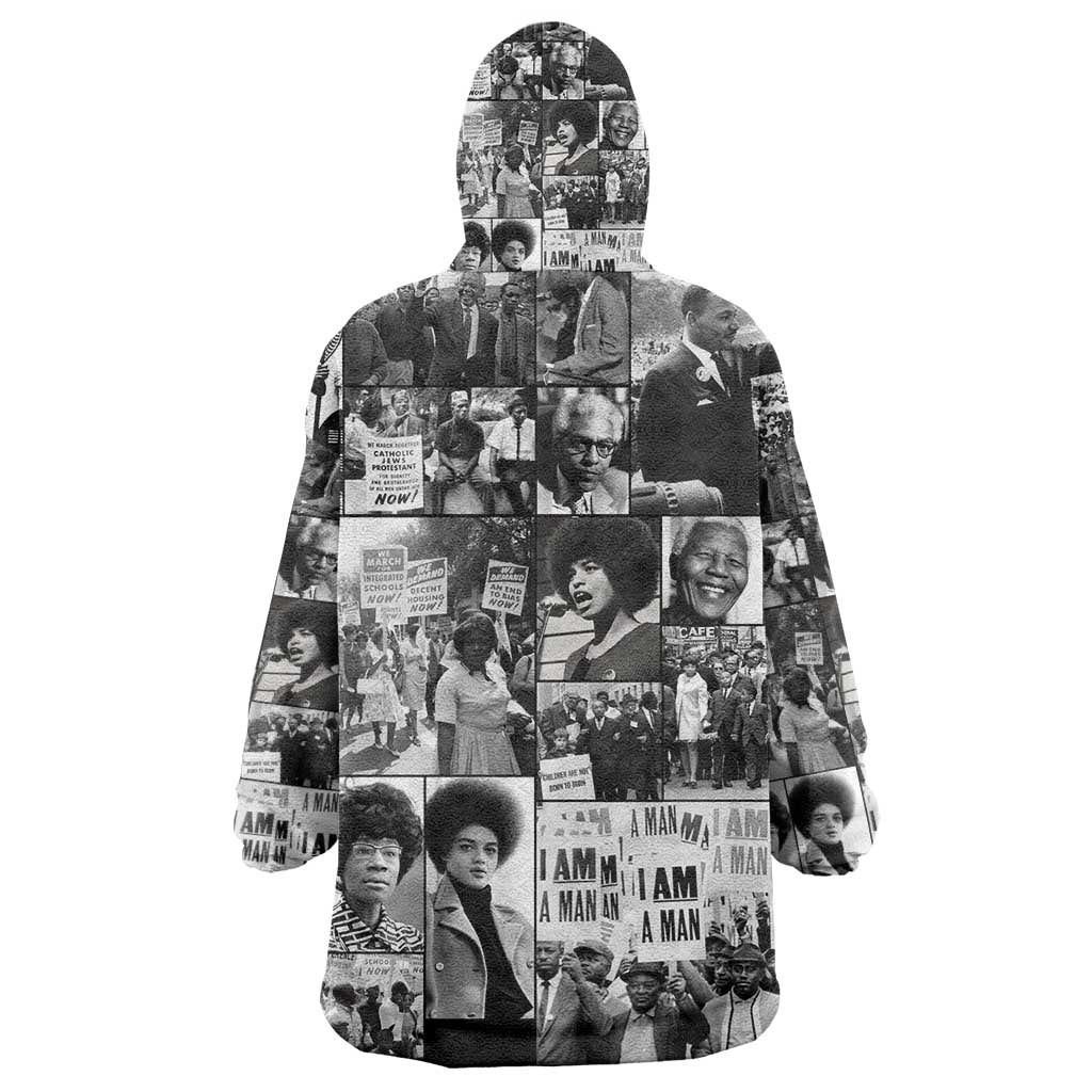 African KId Wearable Blanket Hoodie Black Power Images