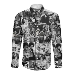 African Long Sleeve Button Shirt Black Power Images