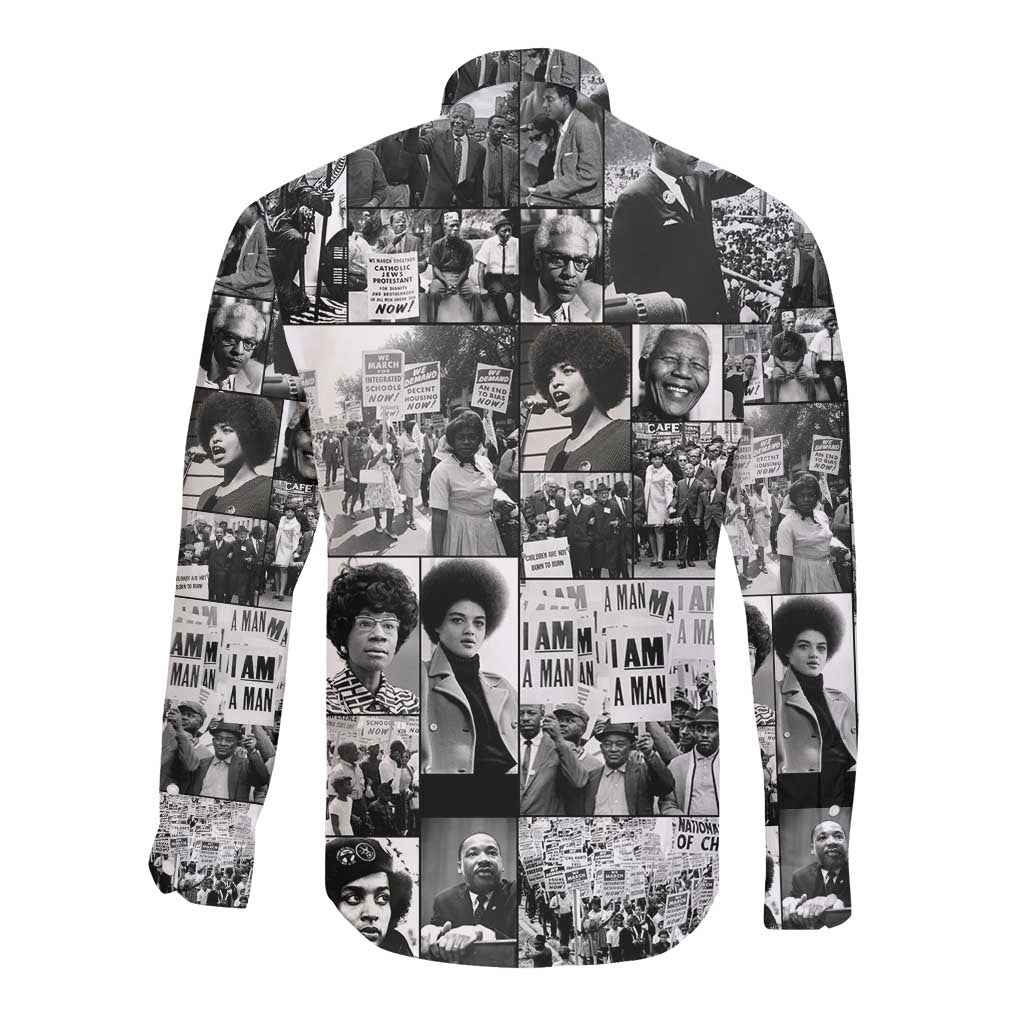 African Long Sleeve Button Shirt Black Power Images