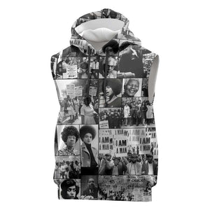 African Sleeveless Hoodie Black Power Images - African Pride