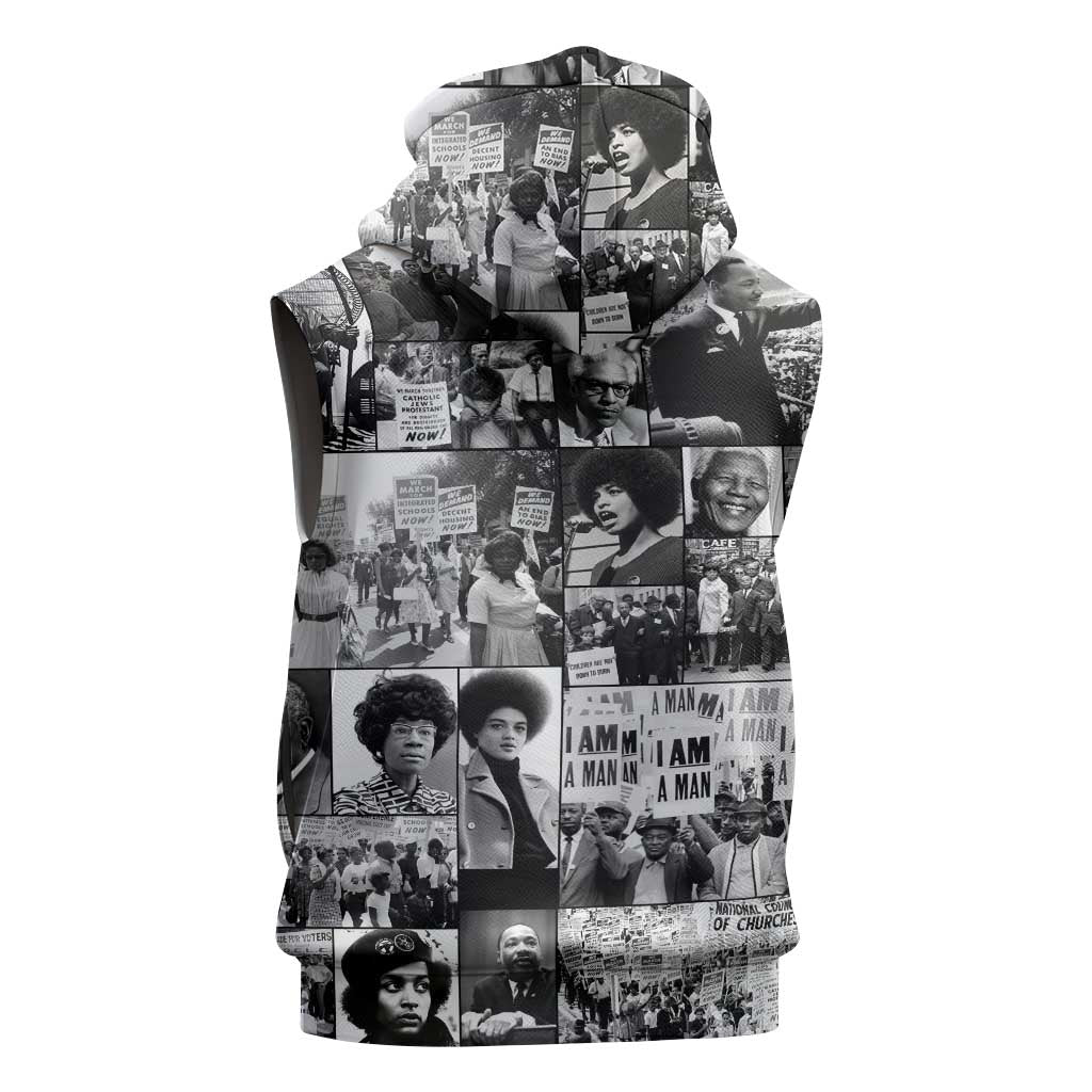 African Sleeveless Hoodie Black Power Images - African Pride