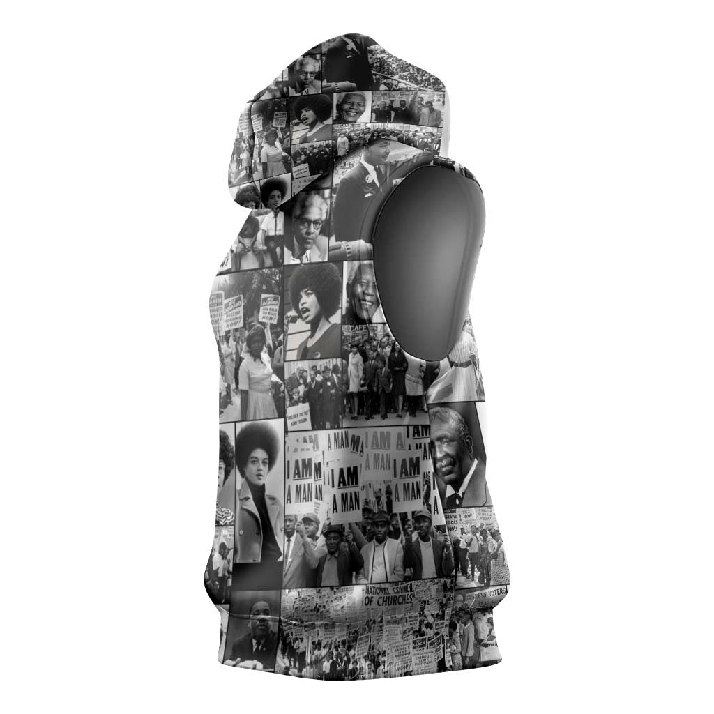 African Sleeveless Hoodie Black Power Images - African Pride